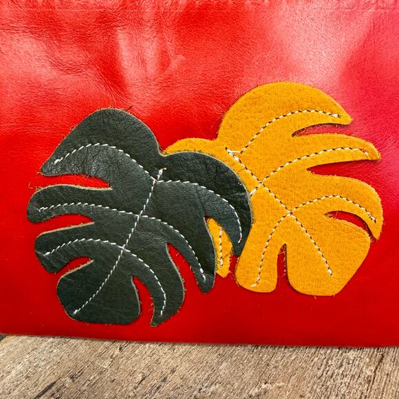 Genuine Leather Makeup Bag Cosmetics Bag NEW Boho Travel Small batch Sustainable - Picture 4 of 7